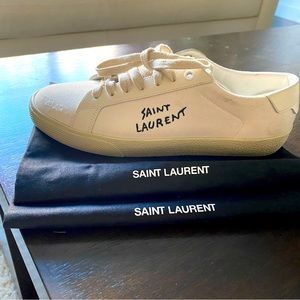 Saint Laurent signature sneakers. Personally signed by the designer.